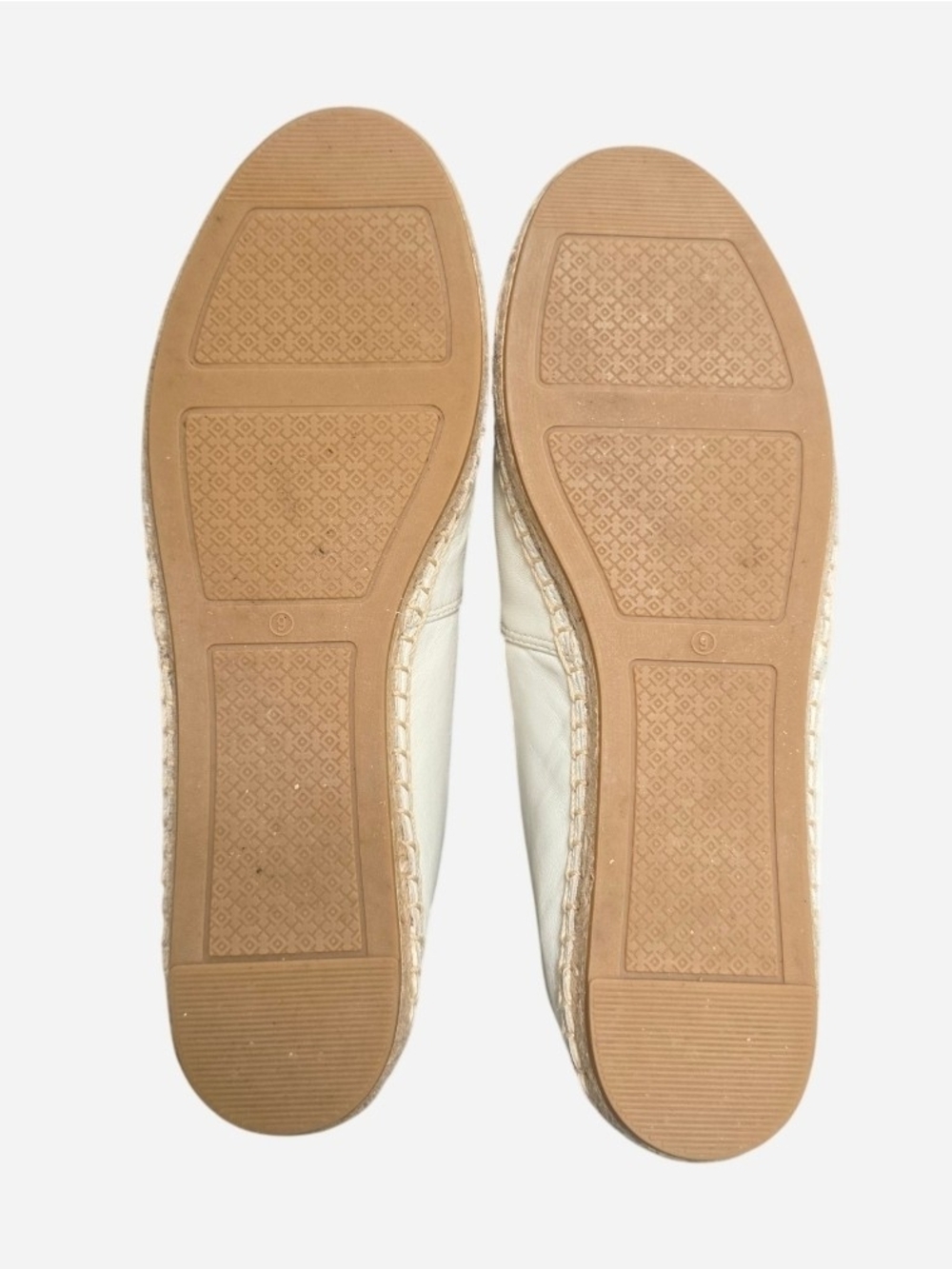 EUC Tory Burch Black & White Leather Espadrilles With Stitched T Logo, Size 9 - Picture 5 of 10